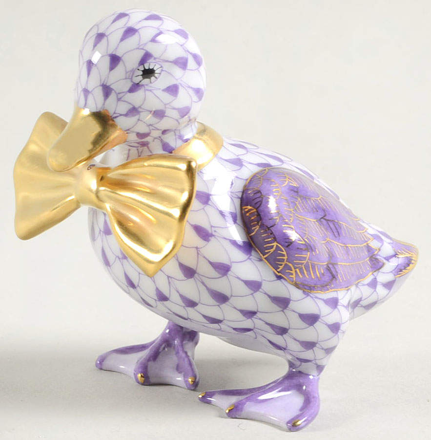 Ducks Dashing Duckling-Lilac - No Box by Herend-1