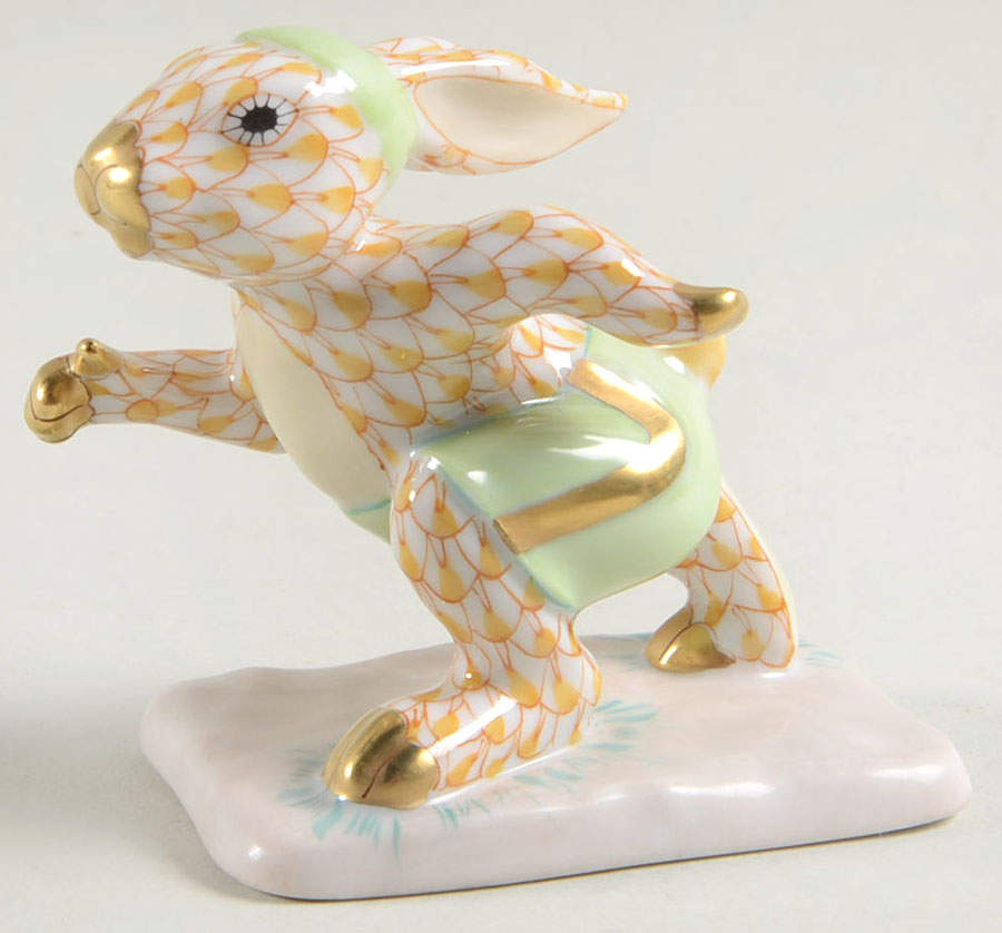 Rabbits-Bunnies (Sports) Running Bunny-Butterscotch - No Box by Herend-1