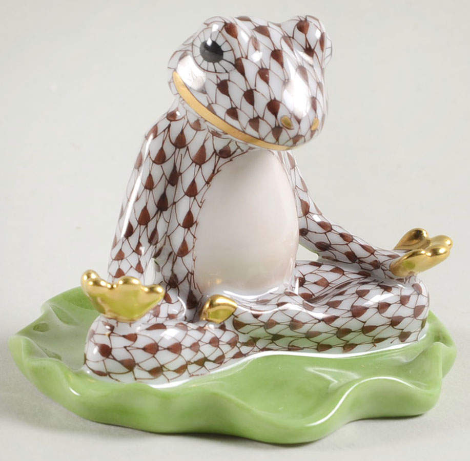 Frogs Yoga Frog-Chocolate - No Box by Herend-1