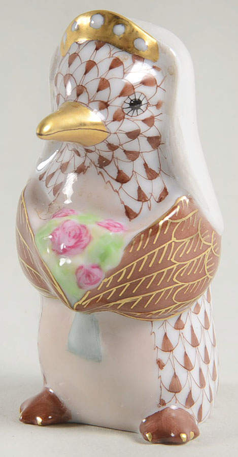Waterfowl Penguin Bride-Chocolate - No Box by Herend-1