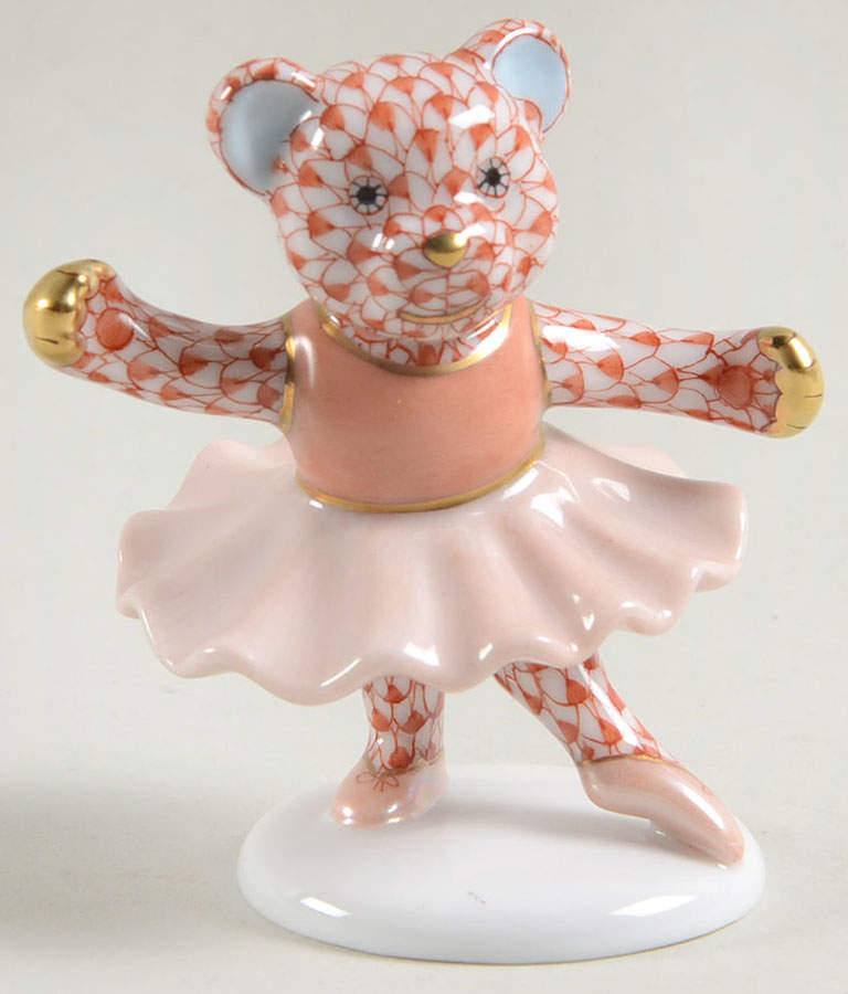 Childrens's Gifts & Toys Ballerina Bear-Rust/Pink Tutu - No Box by Herend-1