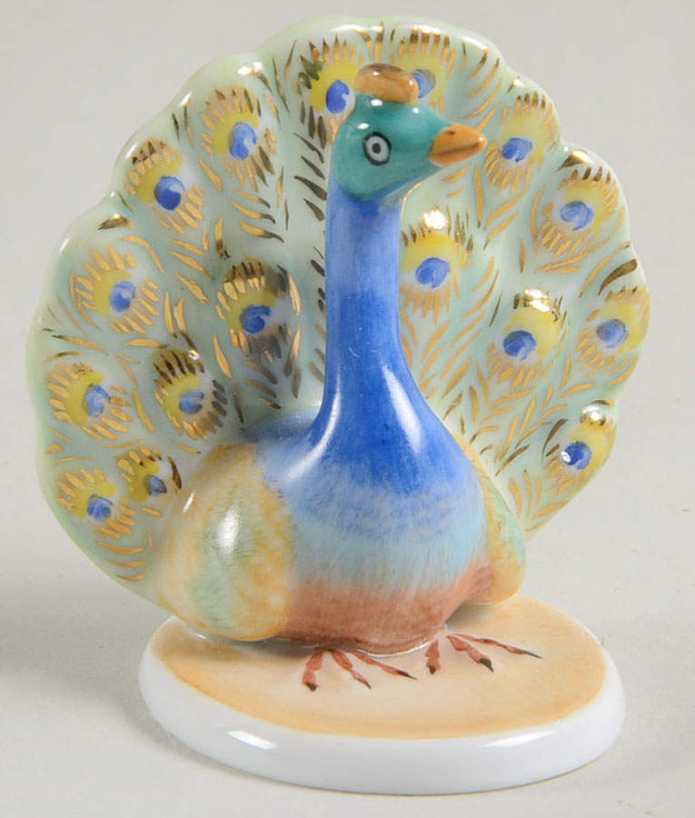 Birds Peacock-Natural - No Box by Herend-1
