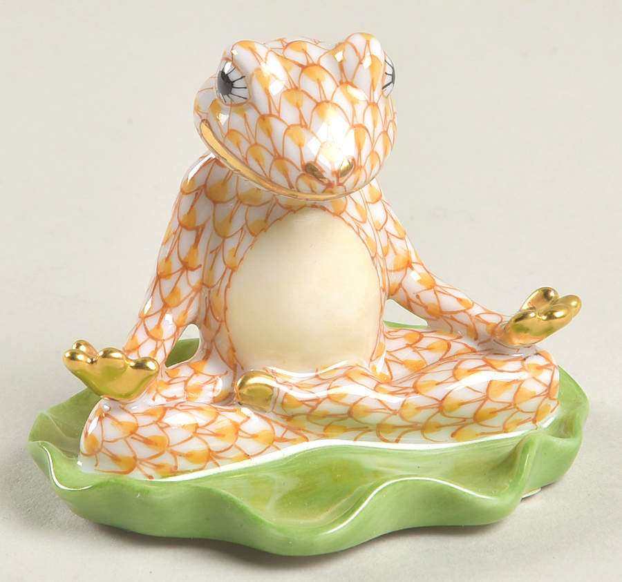 Frogs Yoga Frog-Butterscotch - No Box by Herend-1