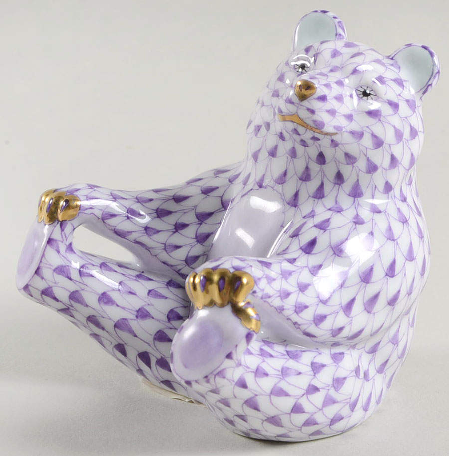 Bears Playing Footsie-Lilac - No Box by Herend-1