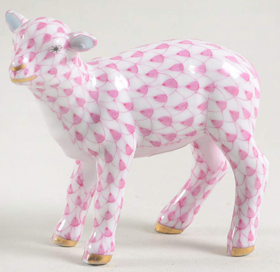 Lambs & Goats Baby Lamb-Raspberry - No Box by Herend-1