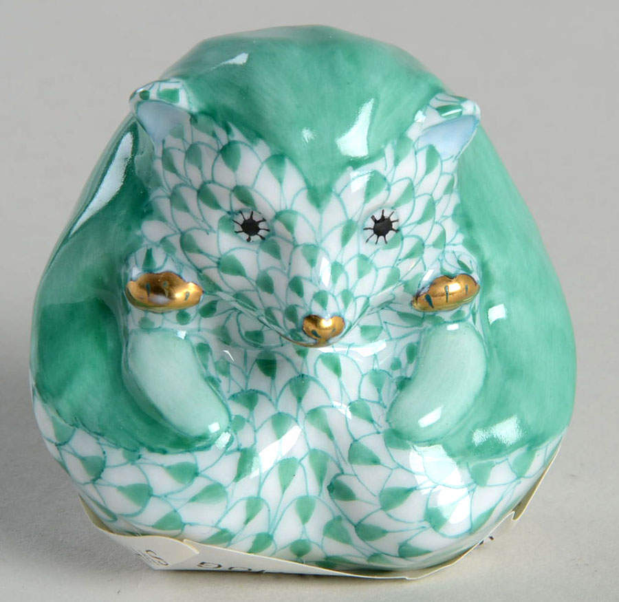 Wild Animals Baby Hedgehog-Green - No Box by Herend-1
