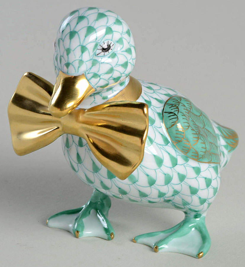 Ducks Dashing Duckling-Green - No Box by Herend-1