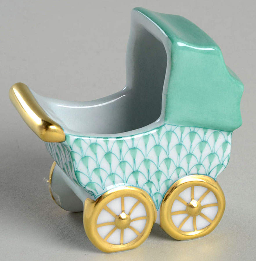 Childrens's Gifts & Toys Baby Carriage-Green - No Box by Herend-1