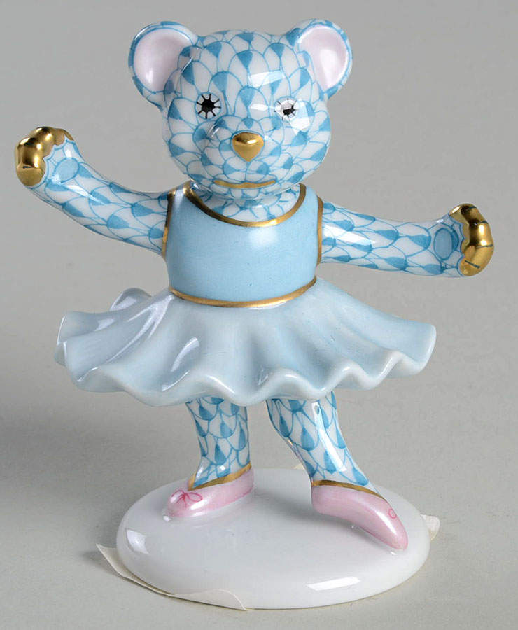 Childrens's Gifts & Toys Ballerina Bear-Turquoise - No Box by Herend-1