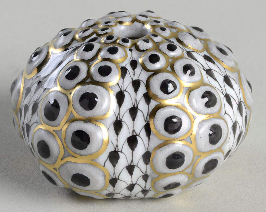 Sea Marine Animals Sea Urchin-Black - No Box 108 by Herend-1