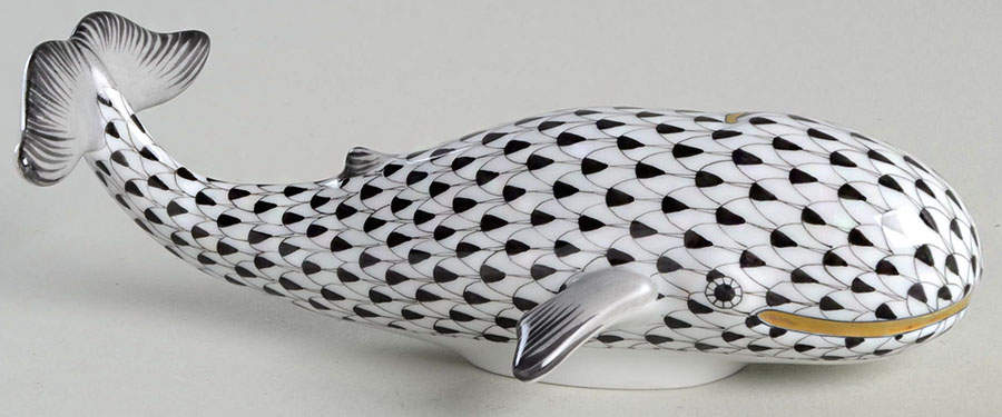 Sea Marine Animals Whale-Black - No Box by Herend-1