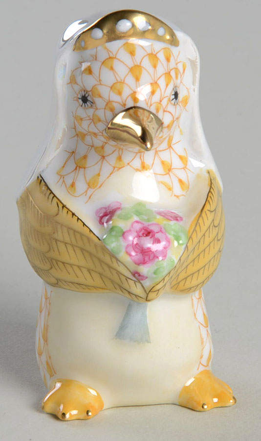 Waterfowl Penguin Bride-Butterscotch - No Box by Herend-1
