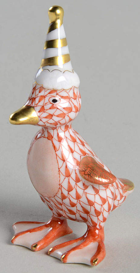 Childrens's Gifts & Toys Party Duckling-Rust - No Box by Herend-1