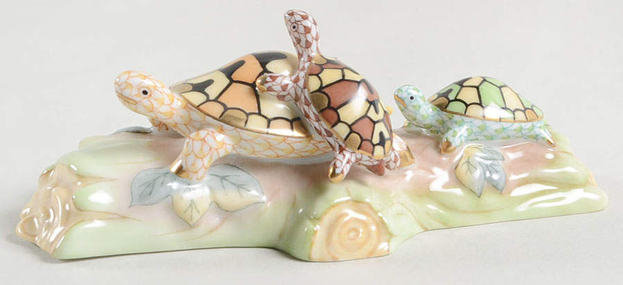Turtles Turtle Trio-Butterscotch/Choco/Key Lime - No Box by Herend-1