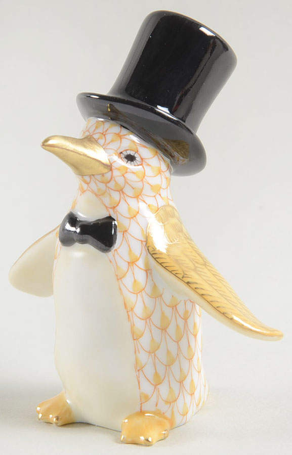 Waterfowl Tuxedo Penguin-Butterscotch - No Box by Herend-1