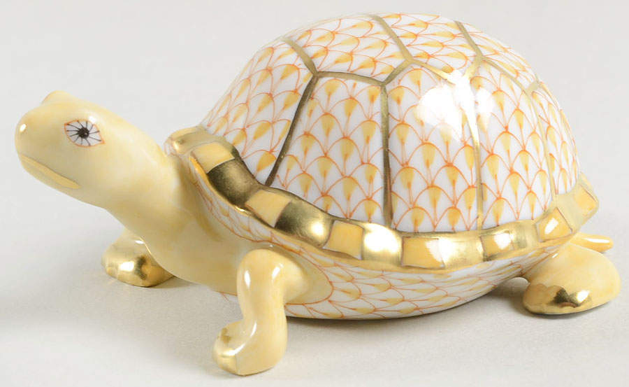 Turtles Box Turtle-Butterscotch - No Box by Herend-1