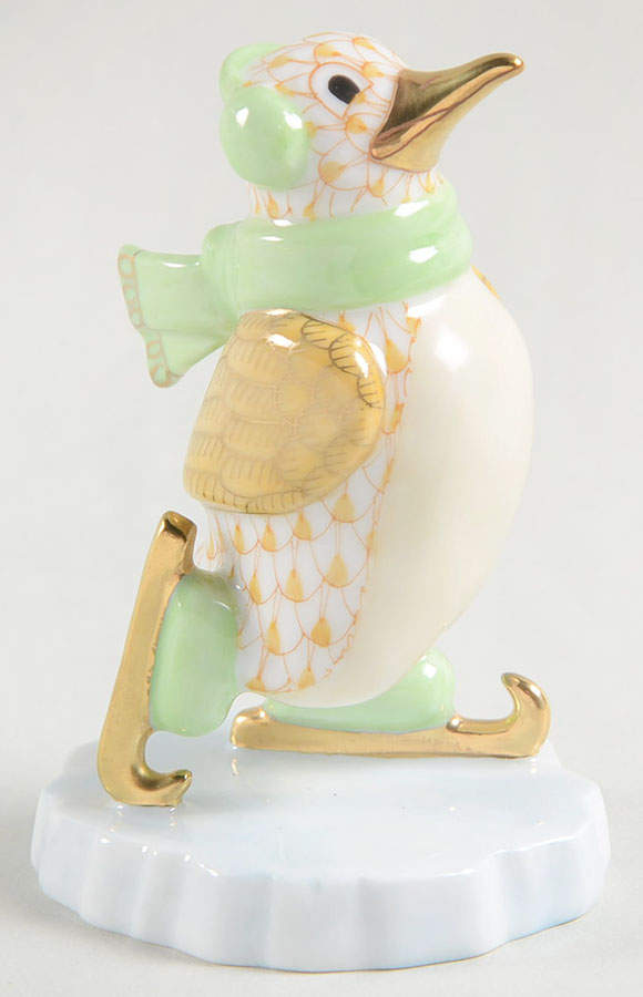 Waterfowl Ice Skating Penguin-Butterscoth - No Box by Herend-1