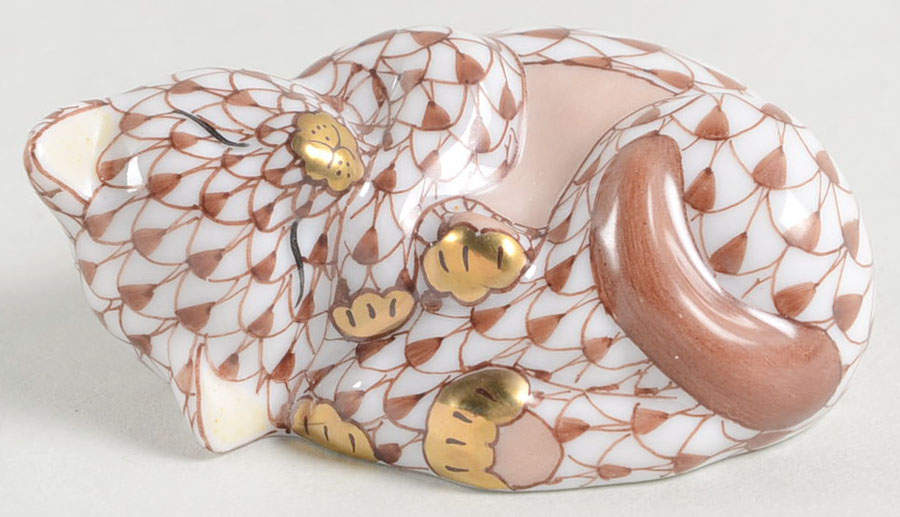Cats Cat Nap-Chocolate - No Box by Herend-1