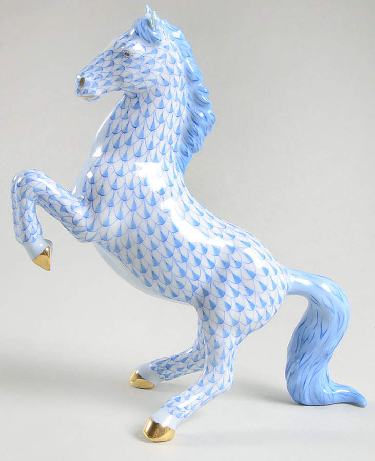 Horses (Equine) Prancing Horse-Blue - No Box by Herend-1