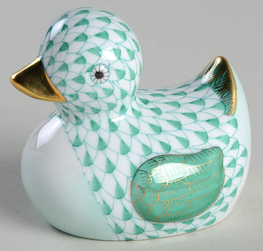 Childrens's Gifts & Toys Rubber Ducky-Green - No Box 159 by Herend-1