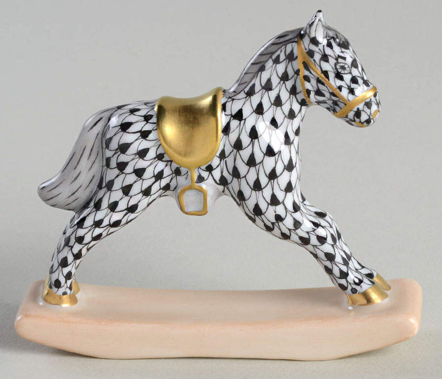 Childrens's Gifts & Toys Rocking Horse-Black - No Box by Herend-1