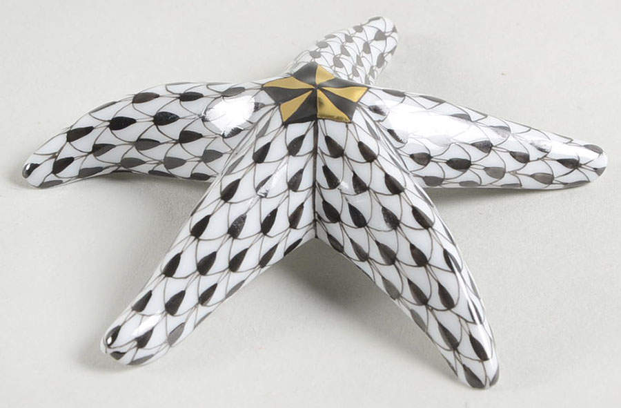 Shells Miniature Starfish-Black - No Box by Herend-1