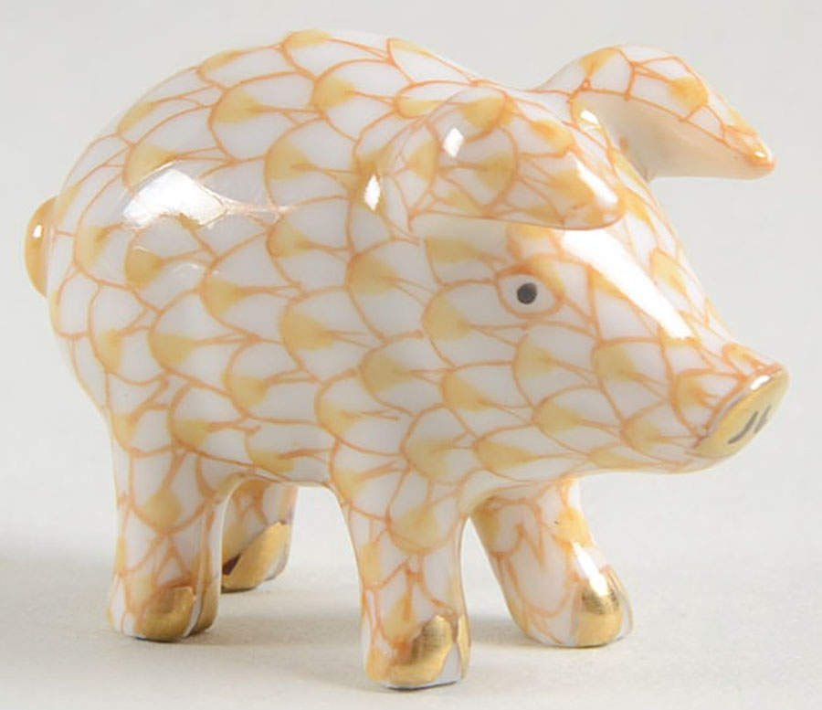 Pigs Piglet-Butterscotch - No Box by Herend-1
