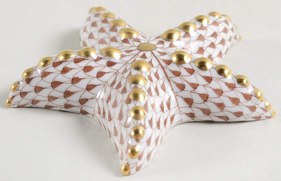 Shells Puffy Starfish-Chocolate - No Box by Herend-1
