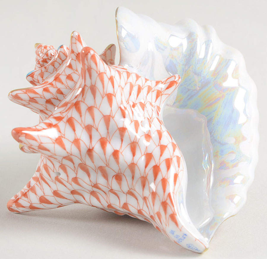 Shells Medium Conch Shell-Rust - No Box by Herend-1