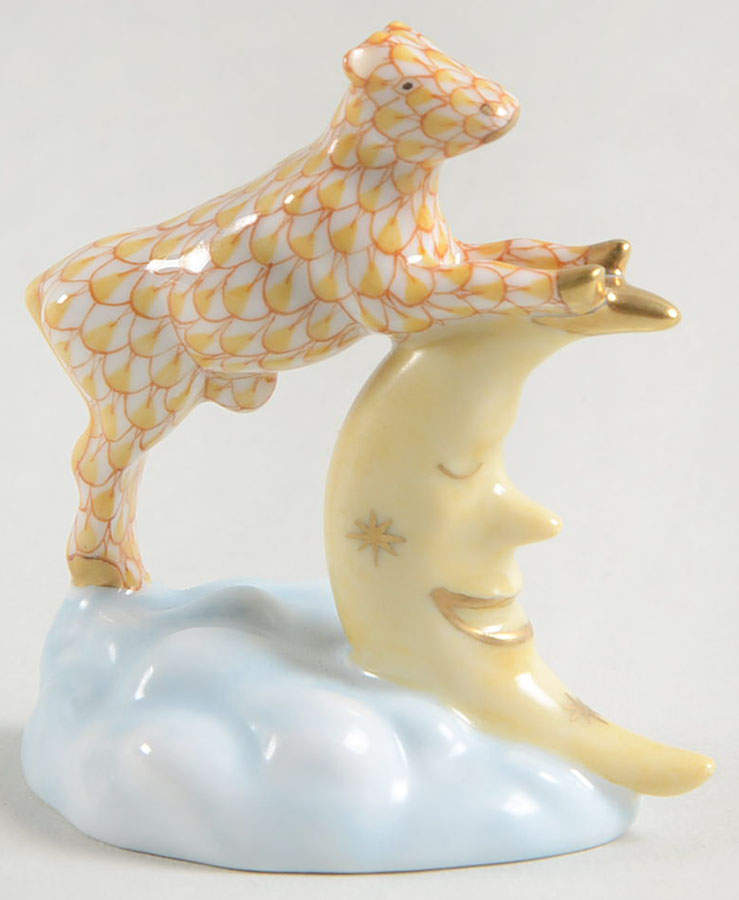 Nursery Rhymes-Fairy Tales The Cow Jumped Over The Moon-Butterscotc - No Box by Herend-1