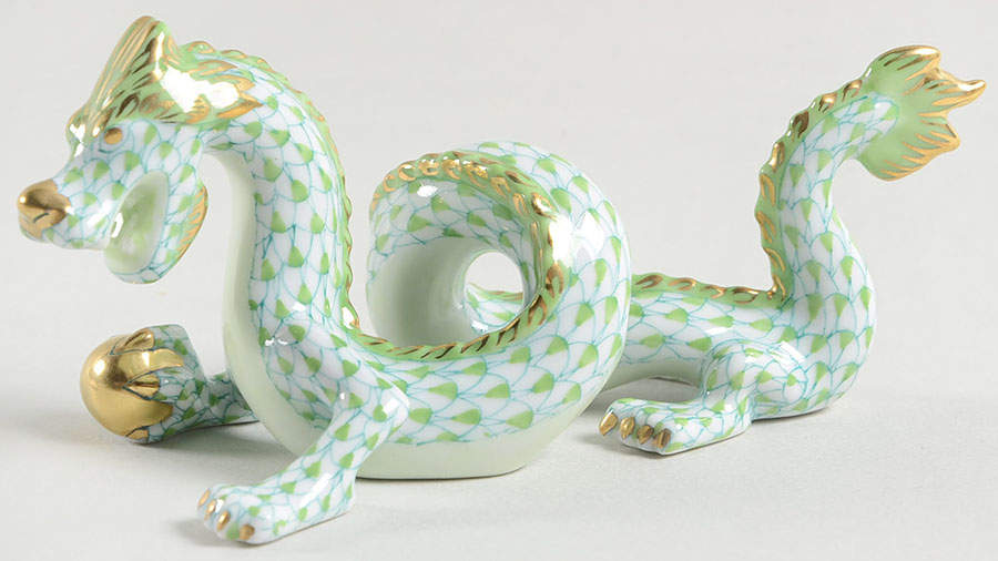 Myths and Legends Small Dragon-Key Lime - No Box by Herend-1
