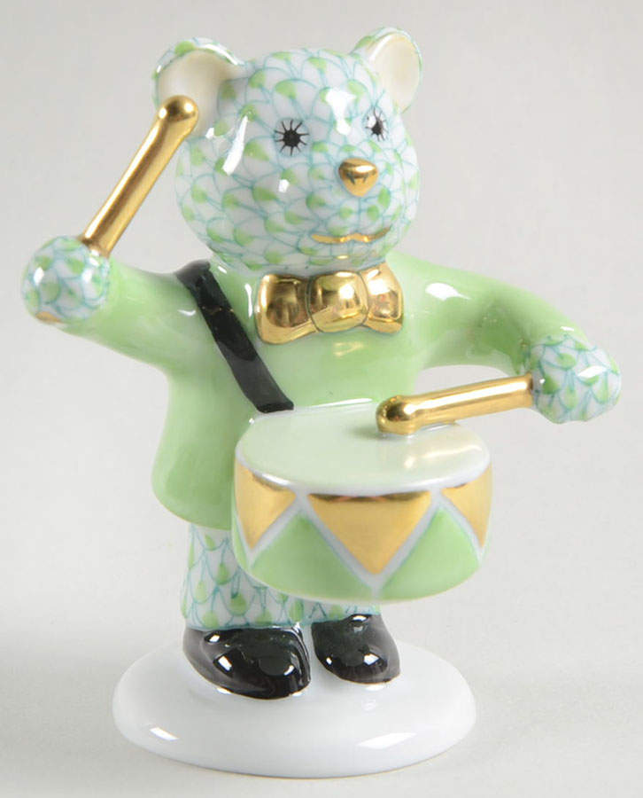 Childrens's Gifts & Toys Little Drummer Bear-Key Lime - No Box by Herend-1