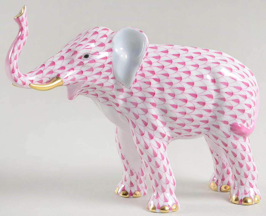 Elephants Elephant Luck-Raspberry - No Box by Herend-1