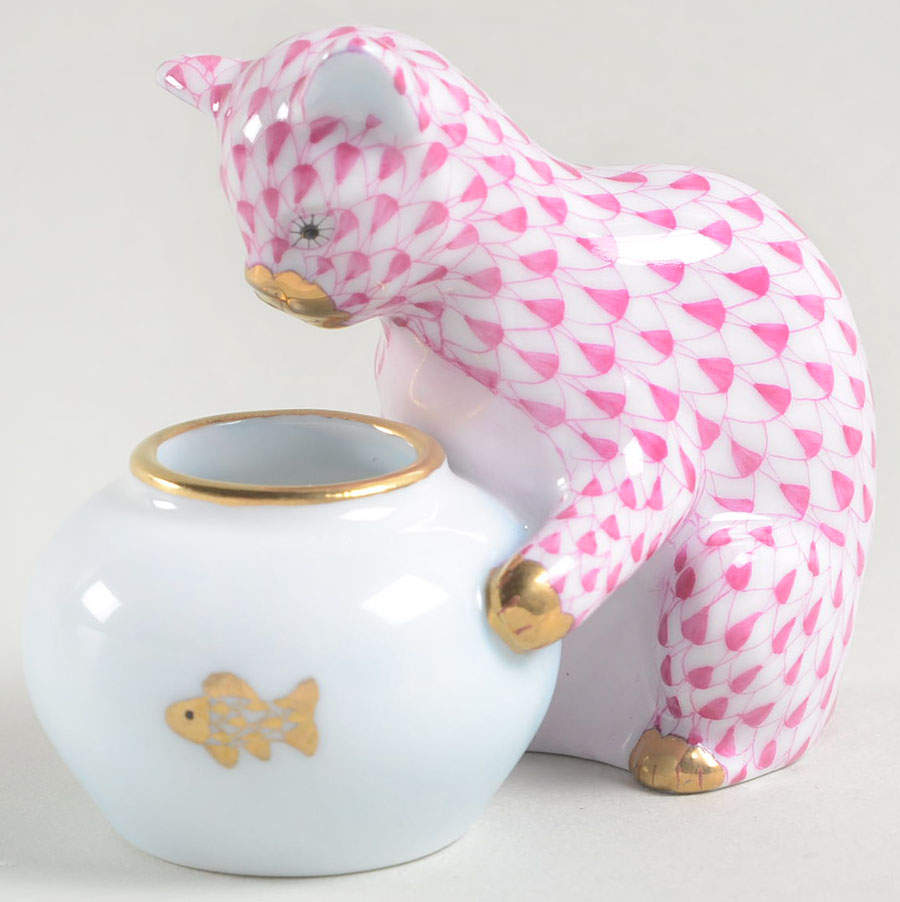 Cats Gone Fishing-Raspberry - No Box by Herend-1