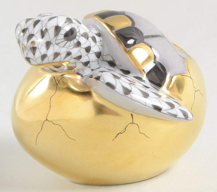 Turtles Hatching Sea Turtle-Black - No Box by Herend-1