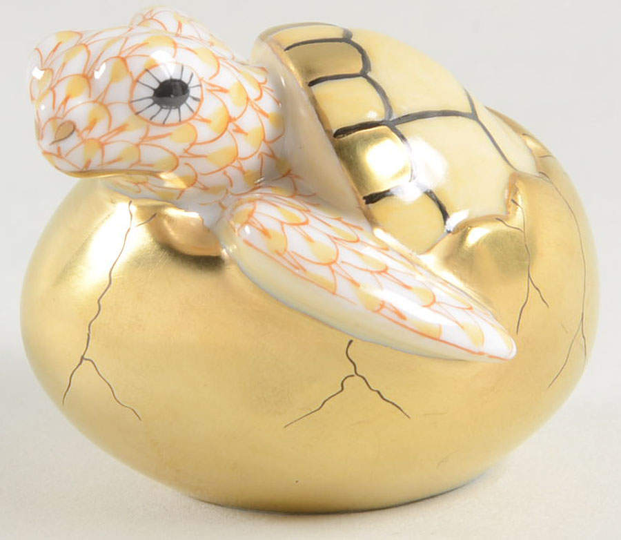 Turtles Hatching Sea Turtle-Butterscotch - No Box by Herend-1