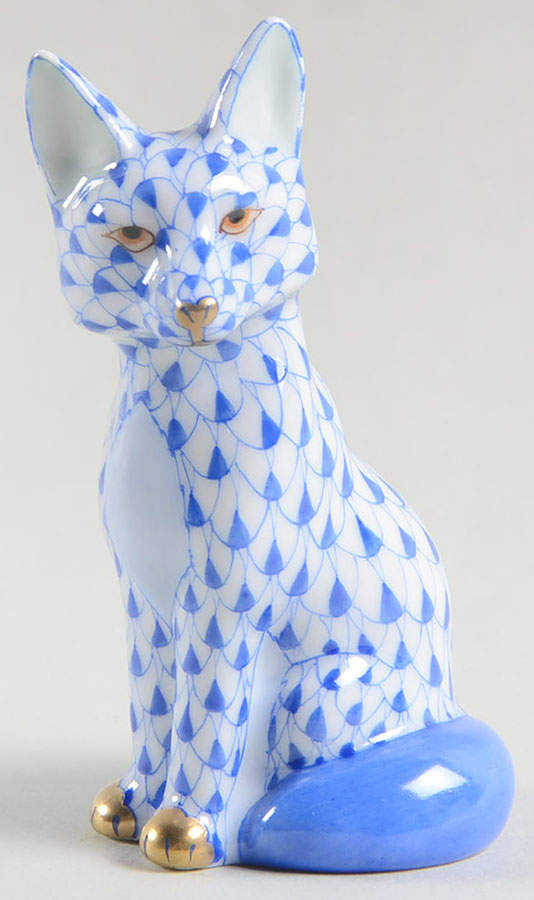 Foxes Sitting Fox-Sapphire - No Box by Herend-1