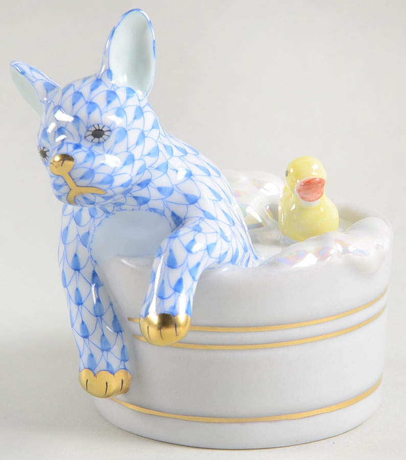 Dogs Squeaky Clean-Blue - No Box by Herend-1