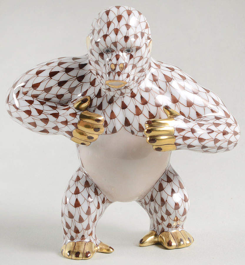Monkeys Gorilla-Chocolate - No Box by Herend-1