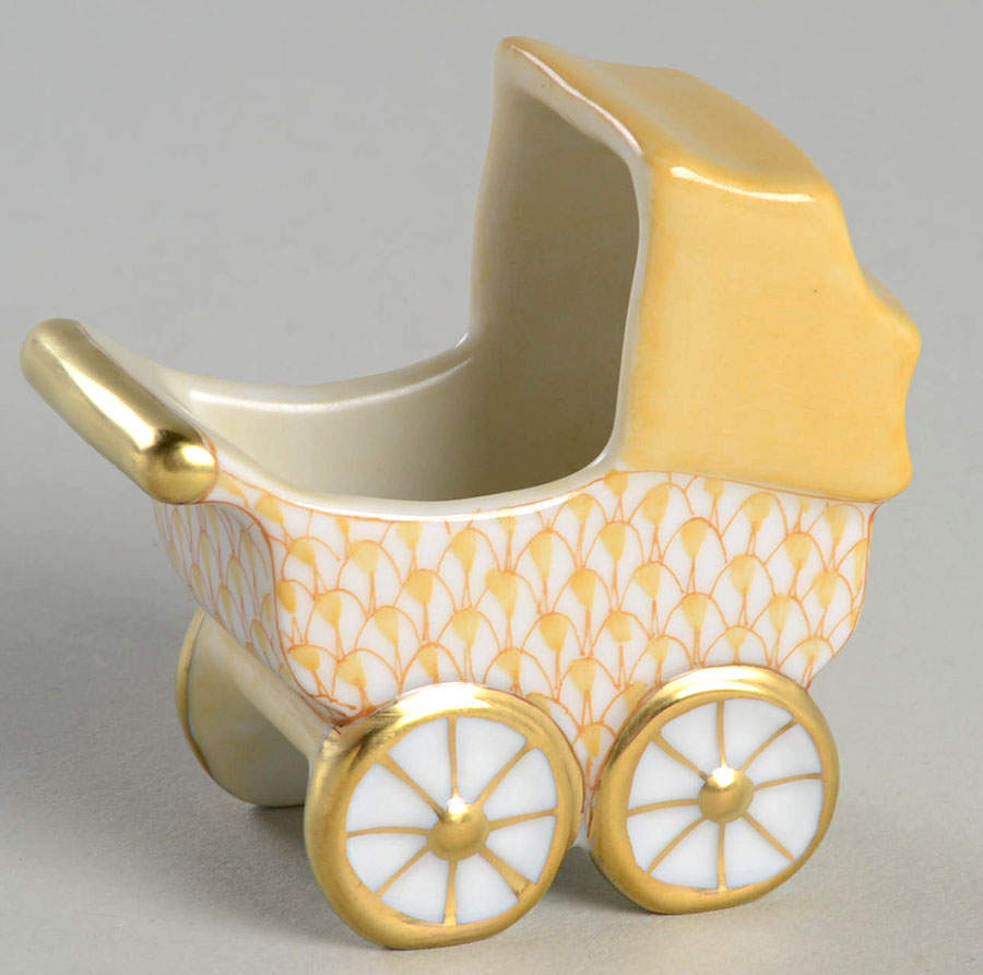 Childrens's Gifts & Toys Baby Carriage-Butterscotch - No Box by Herend-1