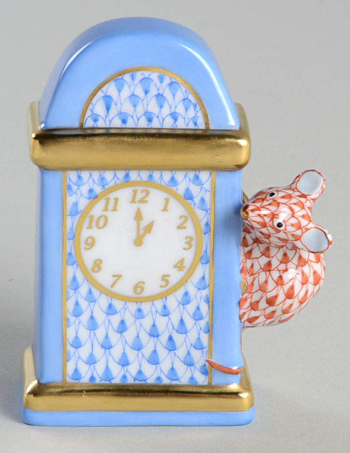 Nursery Rhymes-Fairy Tales Hickory Dickory Dock-Blue/Rust - No Box by Herend-1
