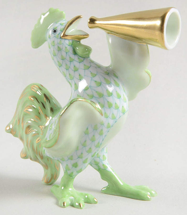 Roosters Crowing Rooster-Key Lime - No Box by Herend-1