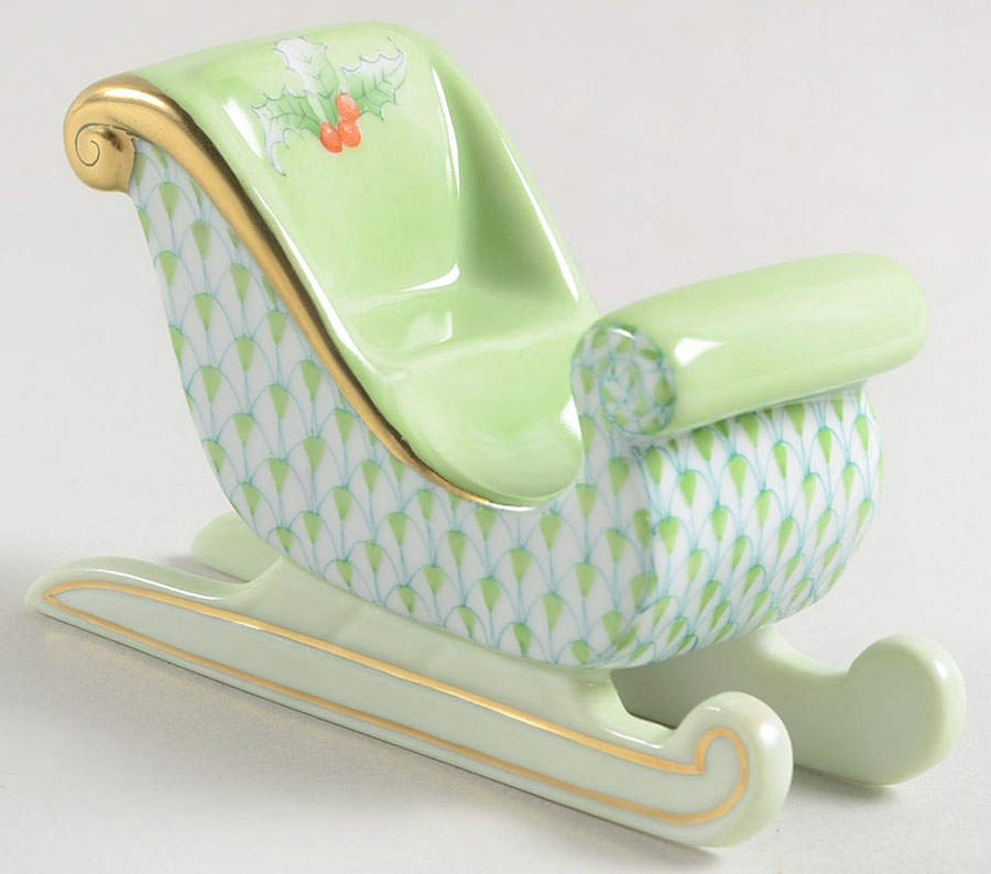 Childrens's Gifts & Toys Sleigh-Key Lime - No Box by Herend-1