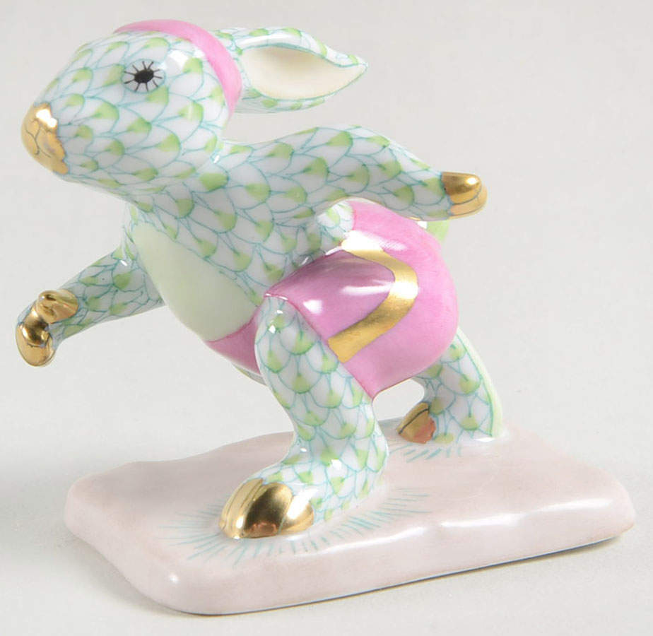 Rabbits-Bunnies (Sports) Running Bunny-Key Lime - No Box by Herend-1