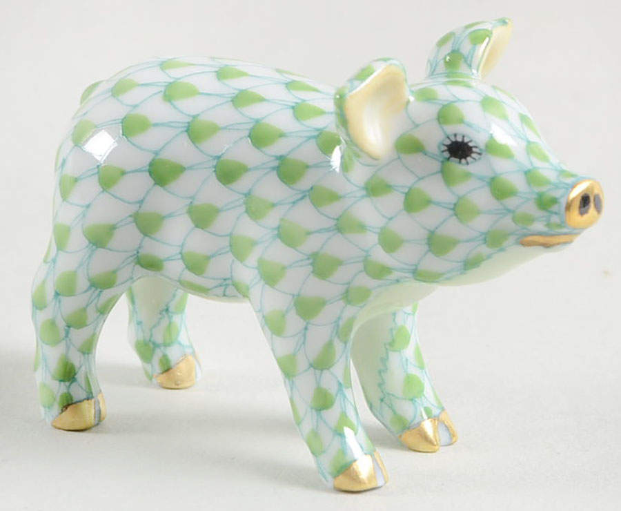 Pigs Little Pig Standing-Key Lime - No Box by Herend-1