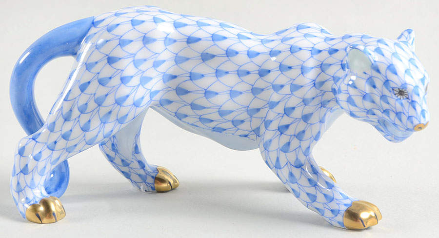 Wild Cats Small Tiger-Blue - No Box by Herend-1