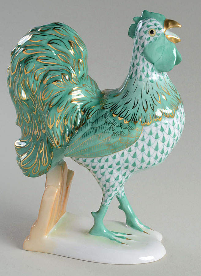Kingdom Classic Henry The Rooster-Green - No Box by Herend-1