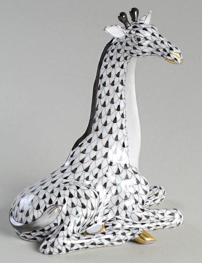 Wild Animals Giraffe-Black - No Box by Herend-1