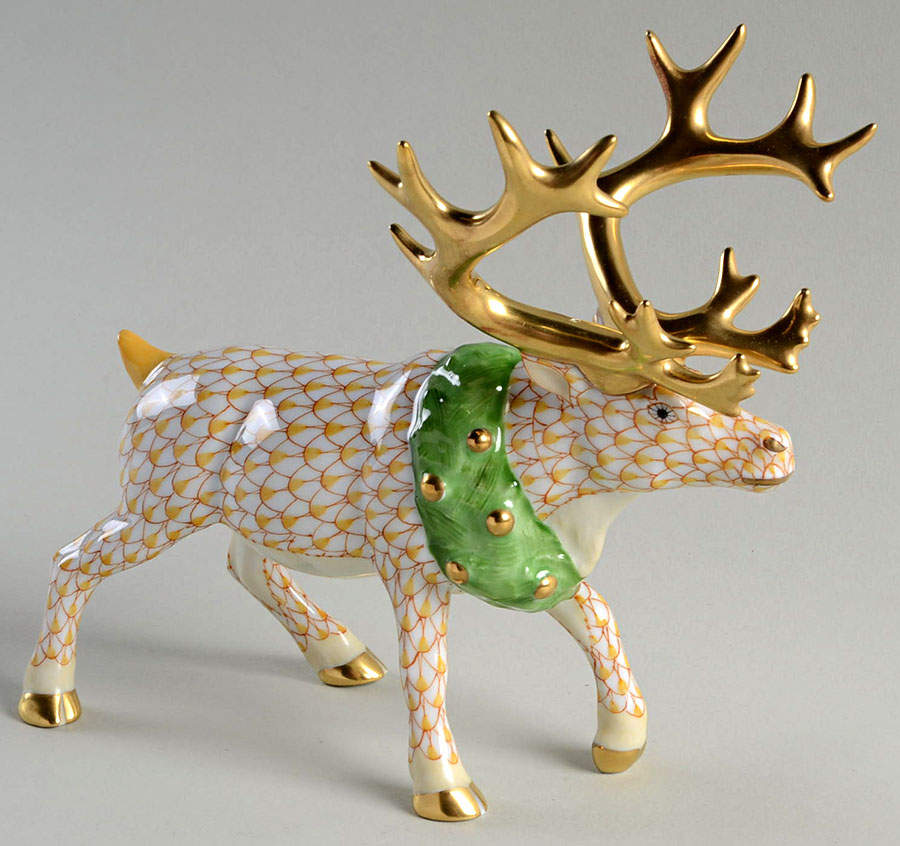 Deer Holiday Reindeer-Butterscotch - No Box by Herend-1
