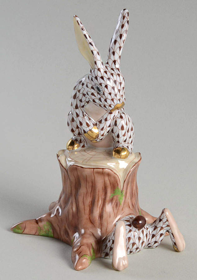 Rabbits & Bunnies (More Than 1) Down The Rabbit Hole-Chocolate - No Box by Herend-1